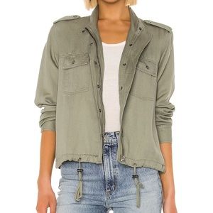Rails Collins olive green military utility cargo bomber spring jacket size small